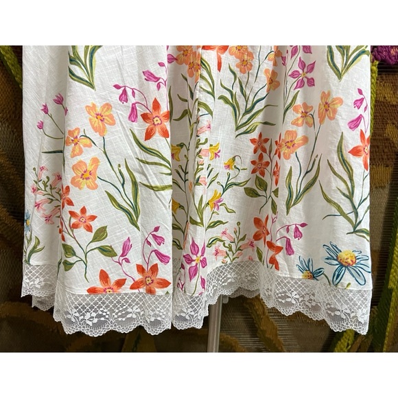 Anthropologie Floral Open Back Midi Dress L - Picture 8 of 16